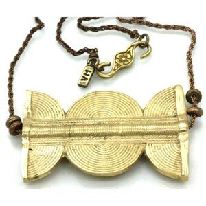 VINTAGE VANESSA MOONEY "VM' solid brass Egyptian revival style pendant necklace